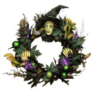 Member's Mark Pre-Lit 26-Inch Sensor Activated Halloween Witch Wreath